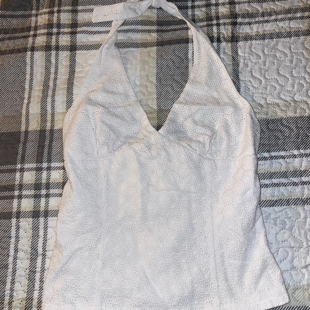 White House Black Market White Halter Tank Top